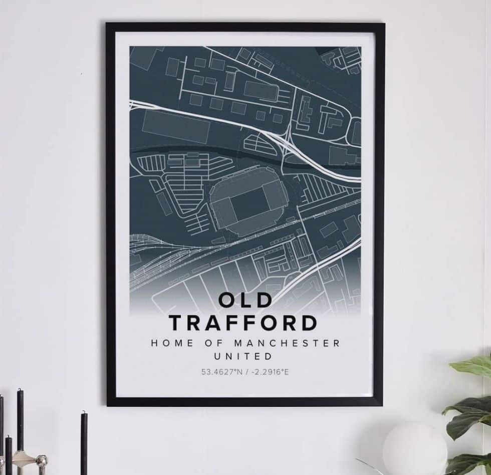 football map poster of old trafford