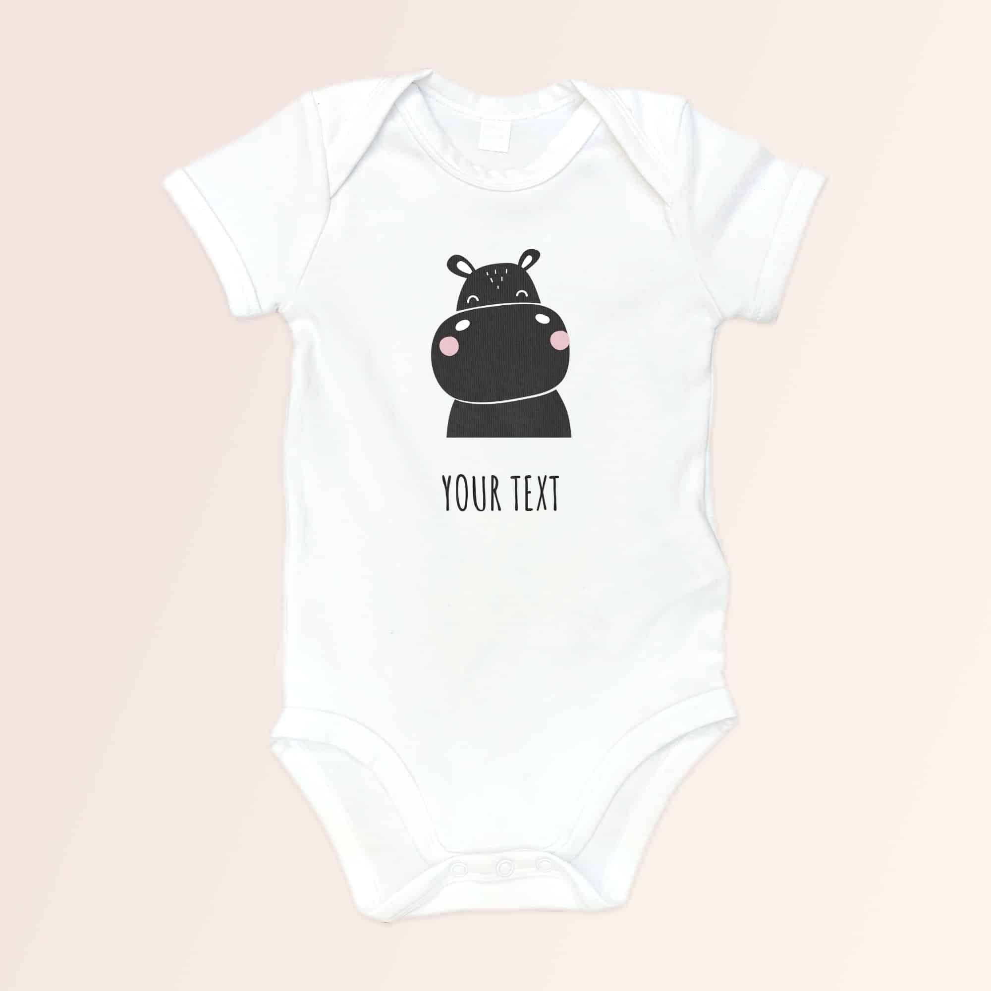 Oven Acrobatiek Blozend Personalize Your Own Baby Onesie - Hippo - Mapiful