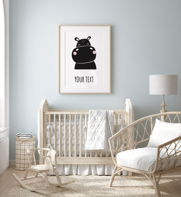 Nursery collection hippo poster