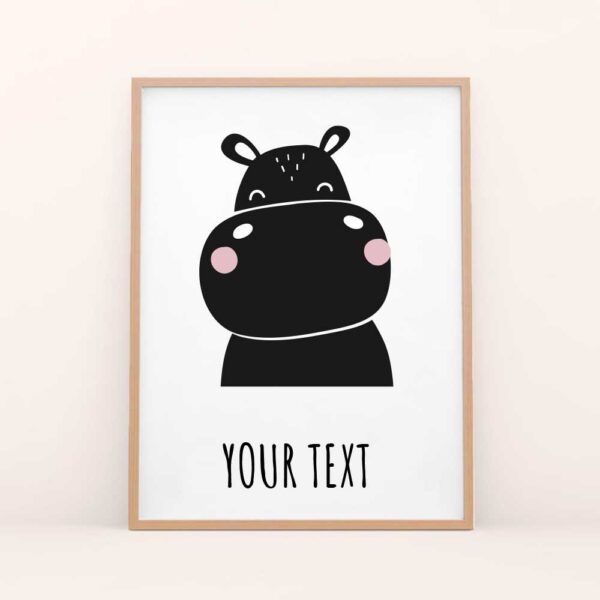 nursery poster hippo