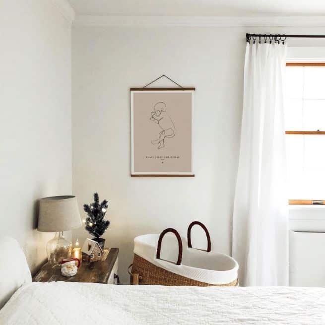baby line art and bedroom