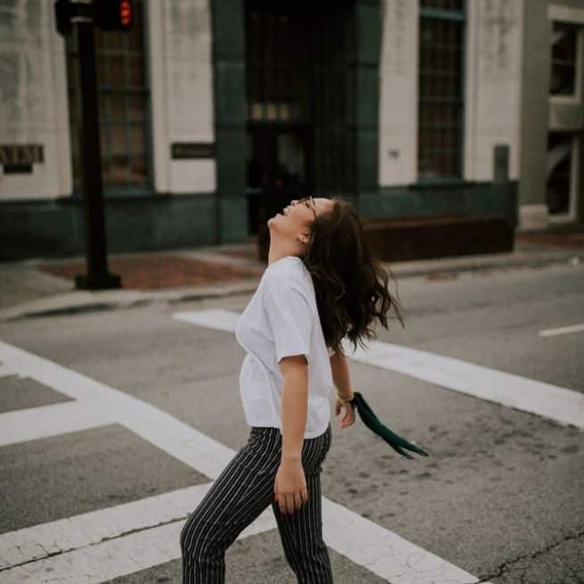 girl in white tshirt