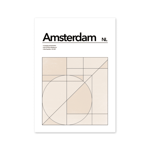 Amsterdam Abstract Poster Mapiful