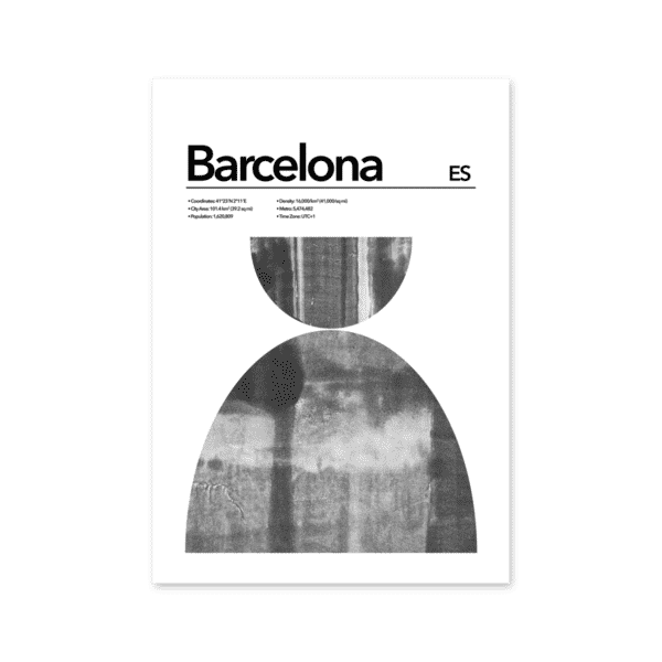 Barcelona Abstract Poster Mapiful