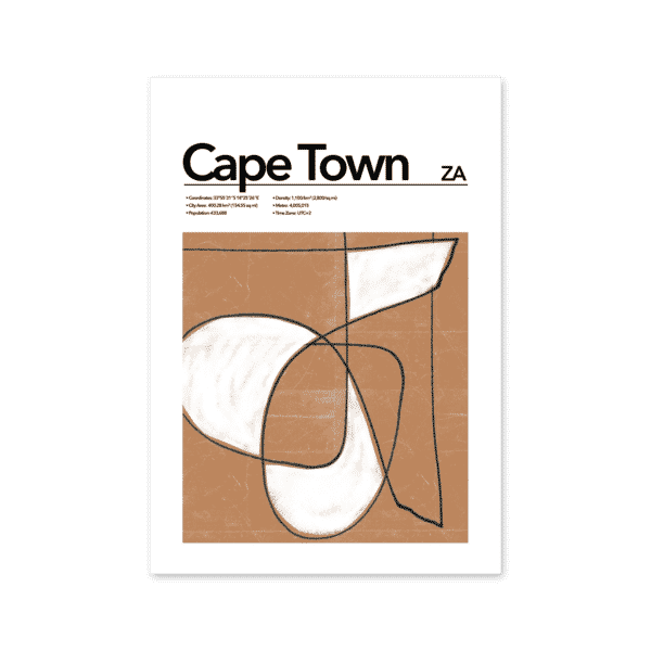 Capetown Abstract Poster Mapiful