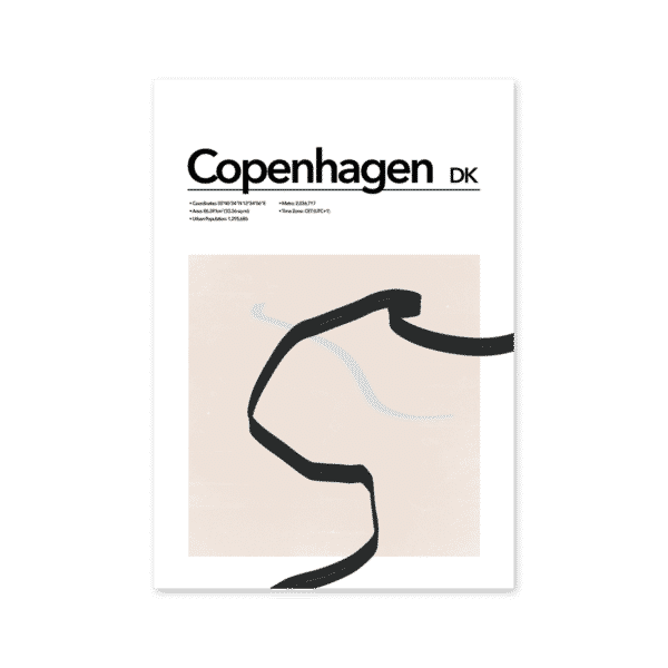 Copenhagen Abstract Poster Mapiful