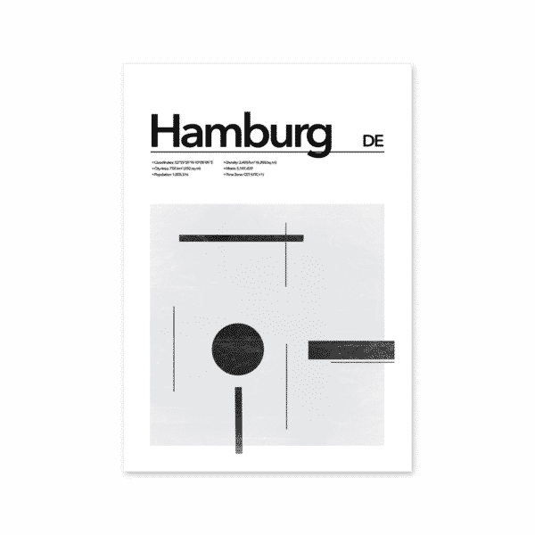 Hamburg Abstract Poster Mapiful