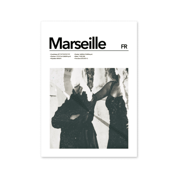 Marseille Abstract Poster Mapiful