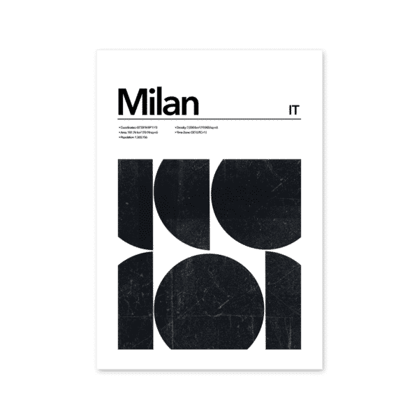 Milan Abstract Poster Mapiful