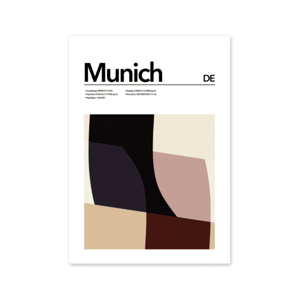 Munich Abstract Poster Mapiful