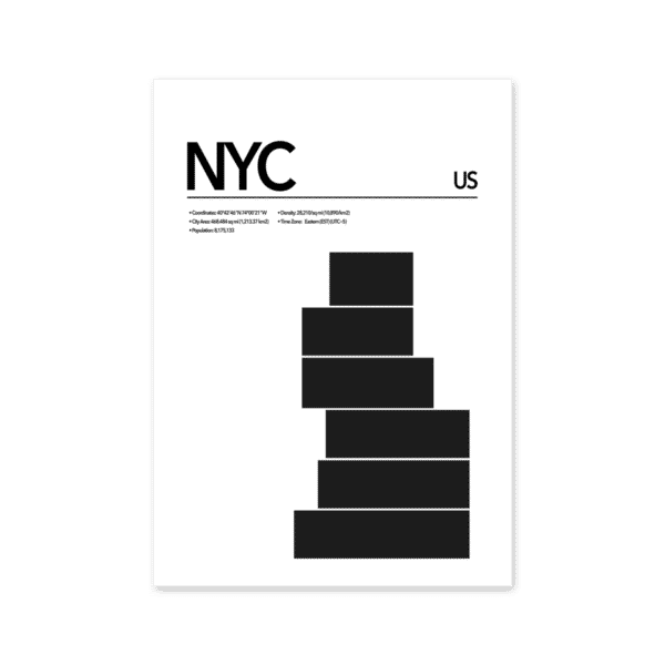 New York City Abstract Poster Mapiful
